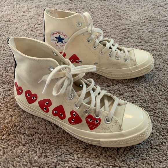 Converse Comme des Garçons Play Multi Heart Chuck Taylor All Star 70 Hi Sneakers - Picture 5 of 15
